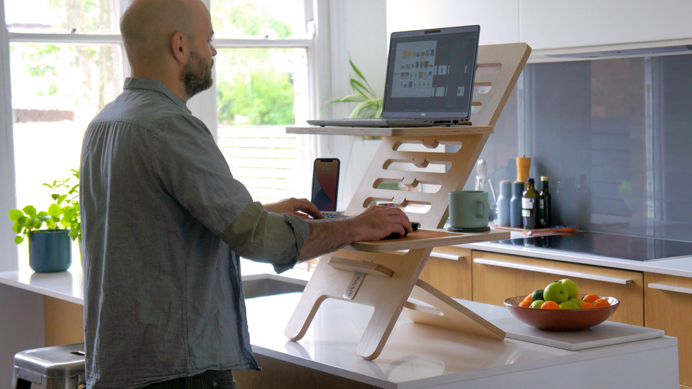 Standing desk in kitchen